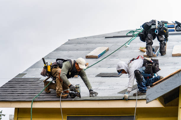 Professional Gutter Installation technician working in Lake Hughes, CA